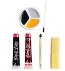 Zombie Make-Up Kit  Liquid Latex 10 Ml, Blood 10 Ml, Black & Grey Pencil 4,8 Ml, Tricolor Makeup 4,5 Ml In Tray, Applicator, 2 Sponges 