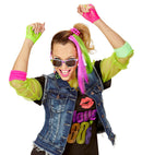 80'S Girl  2 Neon Hair Extensions, Earring, Gloves & Glasses 