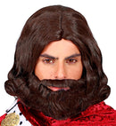 Medieval King Wig & Beard In Box