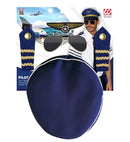 Pilot Set  Hat, Glasses, Epauletten, Aviator Pin 