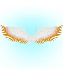 White & Gold Feathered Wings 100X25 Cm