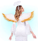 White & Gold Feathered Wings 100X25 Cm