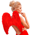 Red Feathered Wings With Marabou Trim &  46X48 Cm