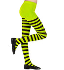 Green/Black Striped Pantyhose 70 Den