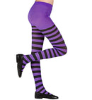 Purple/Black Striped Pantyhose 70 Den