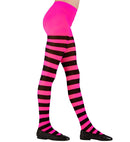 Pink/Black Striped Pantyhose 70 Den
