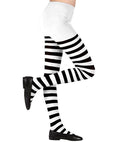 White/Black Striped Pantyhose 70Den