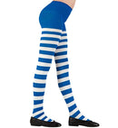 White/Blue Striped Pantyhose 70 Den