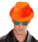 Neon Orange Sequin Fedora