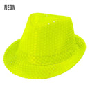Neon Yellow Sequin Fedora