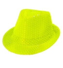 Neon Yellow Sequin Fedora