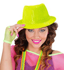 Neon Yellow Sequin Fedora