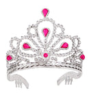 Silver Tiara With Pink Gems