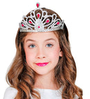 Silver Tiara With Pink Gems