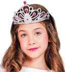 Silver Tiara With Pink Gems