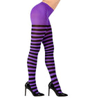 Purple/Black Striped Pantyhose 70 Den