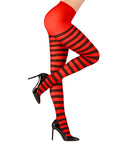 Red/Black Striped Pantyhose 70 Den