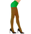 Red-Green Striped Pantyhose 70 Den