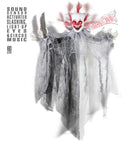 Sound Sensor Activated Animated Slashing Killer Clown With Knife, Light-Up Eyes And Circus Music 60 Cm