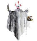 Sound Sensor Activated Animated Slashing Killer Clown With Knife, Light-Up Eyes And Circus Music 60 Cm