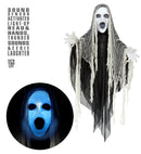 Sound Sensor Activated Sinister Reaper With Light-Up Head & Hands, Thunder Sounds And Eerie Laughter 153 Cm 