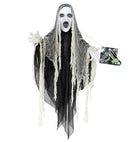 Sound Sensor Activated Sinister Reaper With Light-Up Head & Hands, Thunder Sounds And Eerie Laughter 153 Cm 