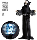 Sound Sensor Activated Animated Grim Reaper With Light-Up Turning Head & Sound 162 Cm 
