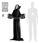 Sound Sensor Activated Animated Grim Reaper With Light-Up Turning Head & Sound 162 Cm 