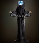 Sound Sensor Activated Animated Grim Reaper With Light-Up Turning Head & Sound 162 Cm 