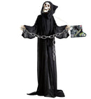 Sound Sensor Activated Animated Grim Reaper With Light-Up Turning Head & Sound 162 Cm 