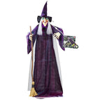 Sound Sensor Activated Animated Turning & Talking Witch With Light-Up Eyes 183 Cm - Speaks 5 Different Rhymes 