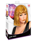 Gold Glitzy Vegas Wig In Box