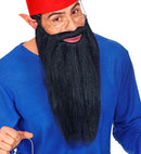 Black Multicharacter Long Beard With Moustache Comfort Fit