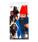 Black Multicharacter Long Beard With Moustache Comfort Fit