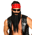 Black Multicharacter Long Beard With Moustache Comfort Fit