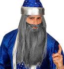 Grey Multicharacter Long Beard With Moustache Comfort Fit