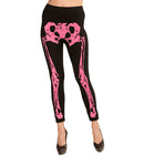 Neon Pink Skeleton Leggings 75 Den