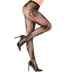 Dia De Los Muertos Skulls Sheer Black Pantyhose 50 Den