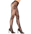 Dia De Los Muertos Skulls Sheer Black Pantyhose 50 Den