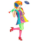 Clown  Dress With Hooped Hemline And Tie, Pantaloons 