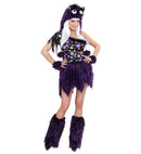Deluxe Purple Monster Girl  Dress, Headpiece, Cuffs, Leg Warmers 