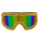 Goggles Après-Ski Winter Party Festival Studded Strass Gold