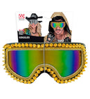 Goggles Après-Ski Winter Party Festival Studded Strass Gold
