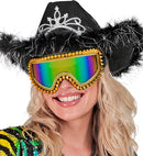 Goggles Après-Ski Winter Party Festival Studded Strass Gold