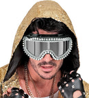Goggles Après-Ski Winter Party Festival Studded Strass Silver