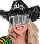 Goggles Après-Ski Winter Party Festival Studded Strass Silver