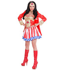 Super Hero Girl  Dress With Cape, Headpiece 