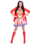 Super Hero Girl  Dress With Cape, Headpiece 