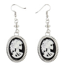 Pair Of Skull Cameo Earrings
