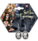 Pair Of Skull Cameo Earrings